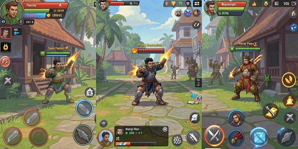 Screenshot menunjukkan karakter utama dalam aksi.